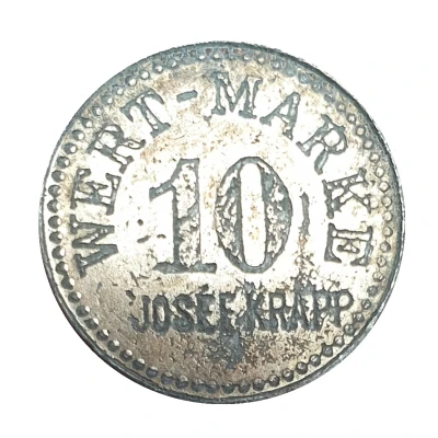 10 Pfennigs (Wert-Marke; Countermarked "Josef Krapp") ND front