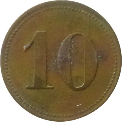 10 Pfennigs (Wert-Marke; Countermarked "LR") ND back
