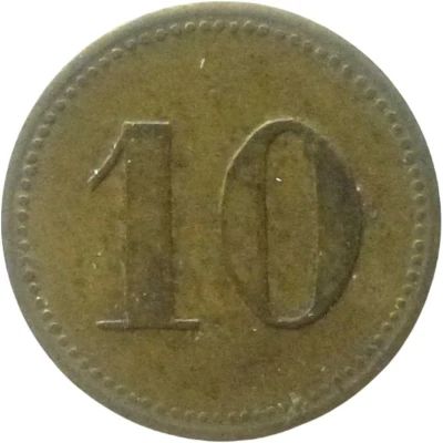 10 Pfennigs (Wert-Marke; Countermarked "L.S.") ND back