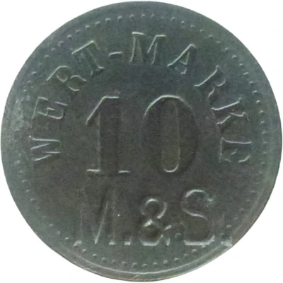 10 Pfennigs (Wert-Marke; Countermarked "M.andS.") ND front