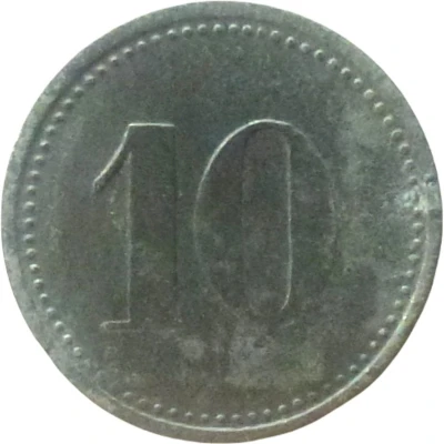 10 Pfennigs (Wert-Marke; Countermarked "M.andS.") ND back