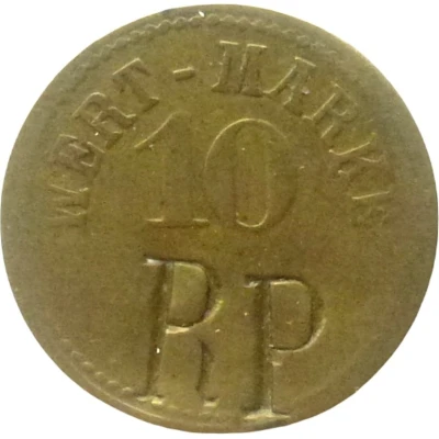 10 Pfennigs (Wert-Marke; Countermarked "RP") ND front