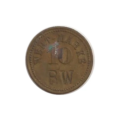 10 Pfennigs (Wert-Marke; Countermarked "RW") ND front