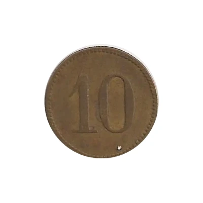 10 Pfennigs (Wert-Marke; Countermarked "RW") ND back