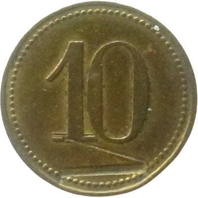 10 Pfennigs (Wert-Marke; Countermarked "V") ND back