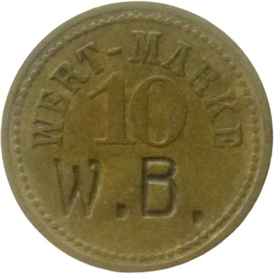 10 Pfennigs (Wert-Marke; Countermarked "W.B.") ND front
