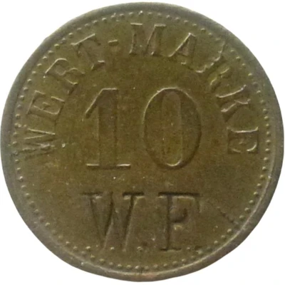 10 Pfennigs (Wert-Marke; Countermarked "WF") ND front