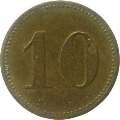 10 Pfennigs (Wert-Marke; Countermarked "WF") ND back