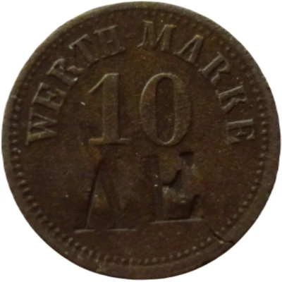 10 Pfennigs (Werth-Marke; Countermarked "AE") ND front