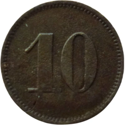 10 Pfennigs (Werth-Marke; Countermarked "AE") ND back