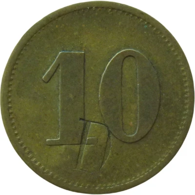 10 Pfennigs (Werth Marke; Countermarked "D" on both sides) ND back