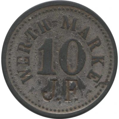 10 Pfennigs (Werth-Marke Countermarked "J.F.") ND front
