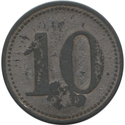 10 Pfennigs (Werth-Marke Countermarked "J.F.") ND back