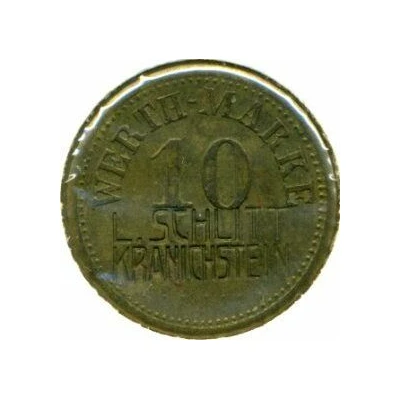 10 Pfennigs (Werth-Marke; Countermarked "L.Schlitt Kranichstein") ND front