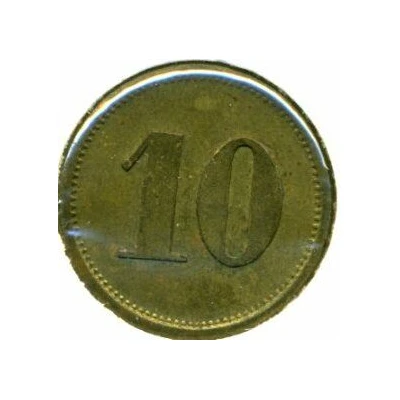 10 Pfennigs (Werth-Marke; Countermarked "L.Schlitt Kranichstein") ND back