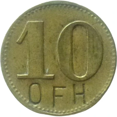 10 Pfennigs (Werth-Marke; Countermarked "OFH") ND front