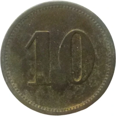 10 Pfennigs (Werth-Marke; Countermarked "✶") ND back