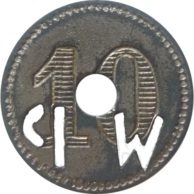 10 Pfennigs (Werth-Marke; with cutout "WP") ND back