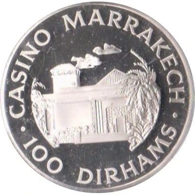 100 Dirhams - Casino Marrakech ND back