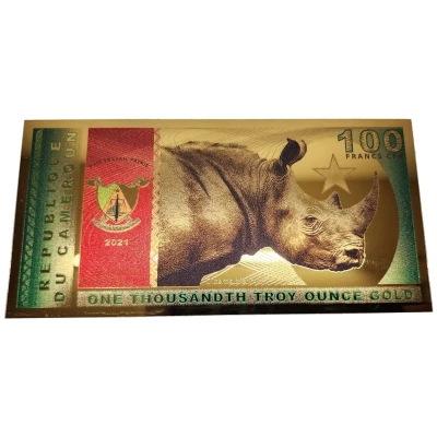 100 Francs Black Rhinoceros front