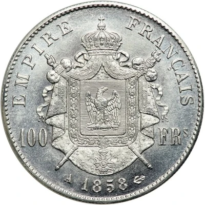 100 Francs - Napoléon III Platinum replica back