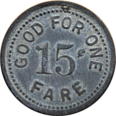 15 Cents - H. T. B. Line (Beaver Falls, Pennsylvania) ND back