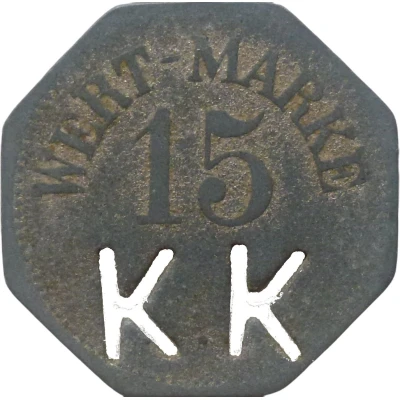 15 Pfennigs (Wert-Marke; with cutout "KK") ND front