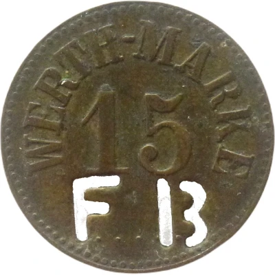 15 Pfennigs (Werth-Marke; with cutout "FB") ND front