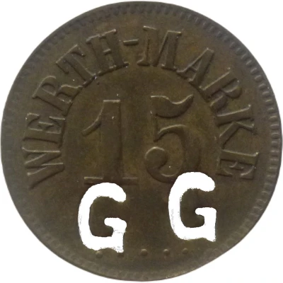15 Pfennigs (Werth-Marke; with cutout "GG") ND front