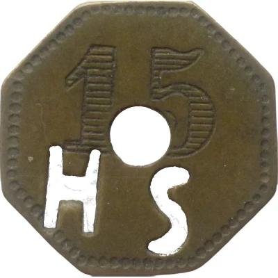 15 Pfennigs (Werth-Marke; with cutout "HS") ND front