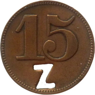 15 Pfennigs (Werth-Marke; with cutout "Z") ND front