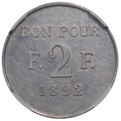 2 Francs - Société Coopérative du Canal de Suez back