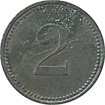2 Pfennigs (Werth-Marke; Iron; 16.2 mm) ND back