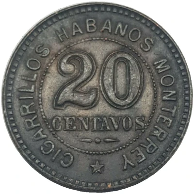 20 Centavos - Cigarrillos Habanos Monterrey back