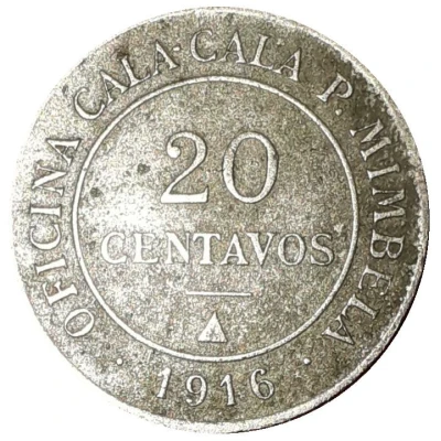 20 Centavos Oficina Cala Cala P. Mimbela front