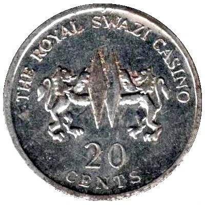 20 Cents - The Royal Swazi Casino ND front