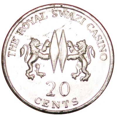 20 Cents - The Royal Swazi Casino ND back