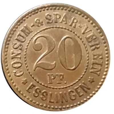 20 Pfennigs - Esslingen Consum and Spar-Verein ND front