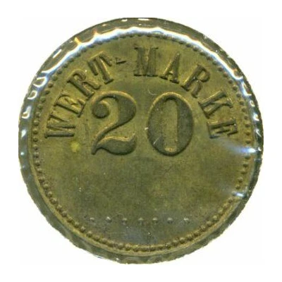 20 Pfennigs (Wert-Marke; line of 7 dots) ND front