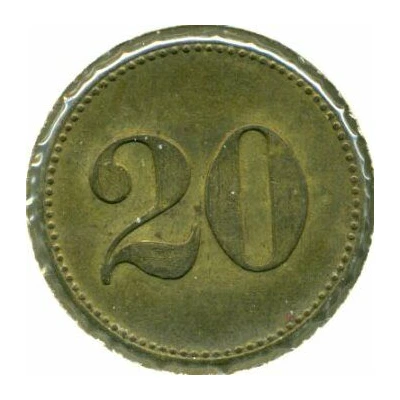 20 Pfennigs (Wert-Marke; line of 7 dots) ND back