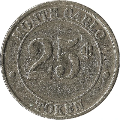 25 Cent Casino Token - Monte Carlo (Kingston) ND back