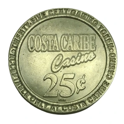 25 Cent Gaming Token - Costa Caribe Casino back