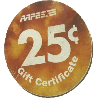 25 Cents - AAFES Gift Certificate 10E back