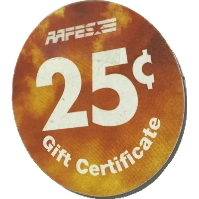 25 Cents - AAFES Gift Certificate 11H back
