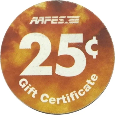 25 Cents - AAFES Gift Certificate 12C back