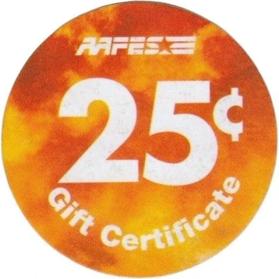 25 Cents - AAFES Gift Certificate 12D back