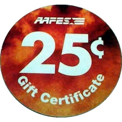 25 Cents - AAFES Gift Certificate 12L back