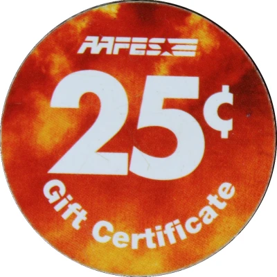 25 Cents - AAFES Gift Certificate 14F back