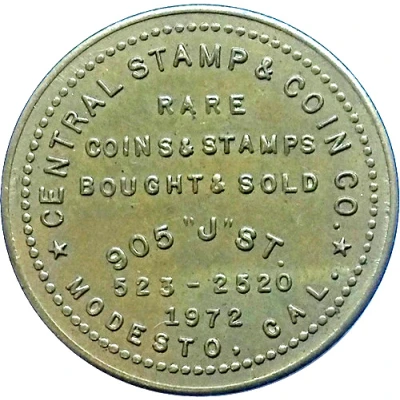 25 Cents - Central Stamp and Coin Co. Modesto, California back
