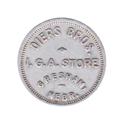 25 Cents - Diers Brothers I.G.A. Store (Gresham, Nebraska) ND front